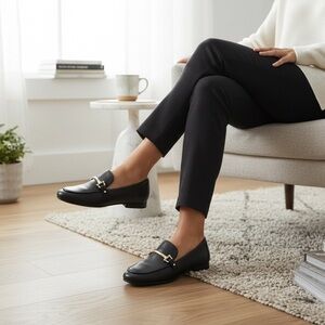 ALDO Women’s Black Leather Loafers Slip On Flats Women’s Size 6.5